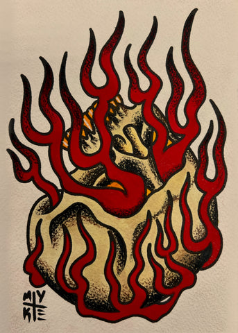 Flaming Skull 5x7 Print